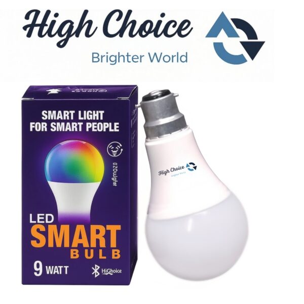 High choice 9W Bluetooth Enabled Smart Bulb B22 | 16 million Colours | White Tunable (Warm, Neutral & Cool White) | Dimmable | App-Control Schedule & Scenes | Pack of 1