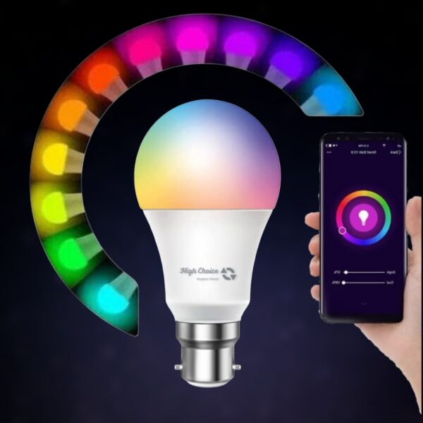 High choice 9W Bluetooth Enabled Smart Bulb B22 | 16 million Colours | White Tunable (Warm, Neutral & Cool White) | Dimmable | App-Control Schedule & Scenes | Pack of 1 - Image 4