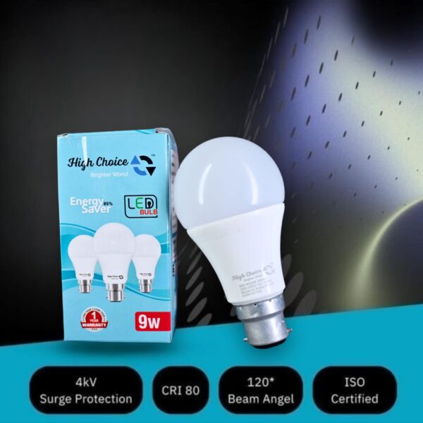 9W LED Bulb, Cool Day Light (6500K), B22 Base, Energy-Efficient, 4kV Surge Protection, Long-Lasting Durability - - Image 4